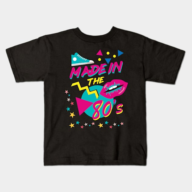 Vintage Retro 80's T shirt: Made in the eighties 1980's Kids T-Shirt by USProudness